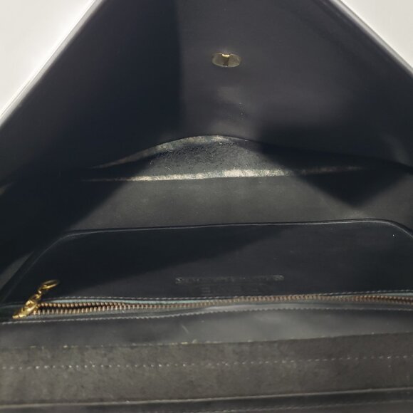 REVE  Black Leather Attache Laptop Messenger Bag - Picture 6 of 10